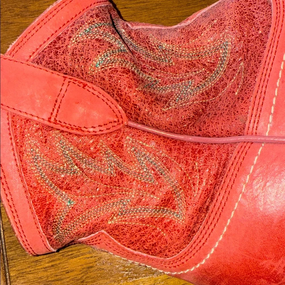 Ariat Red  Leather Boots - Picture 4 of 10